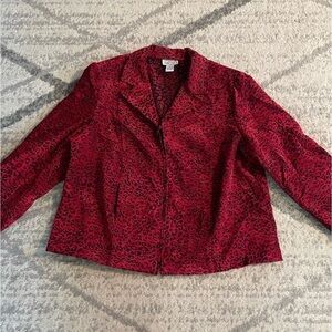 Molly & Max Women’s Blazer Jacket Red and Black Cheetah Print